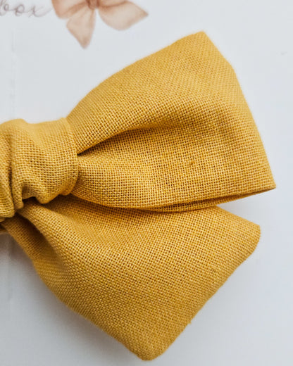 Mustard Yellow Pinwheel Bow