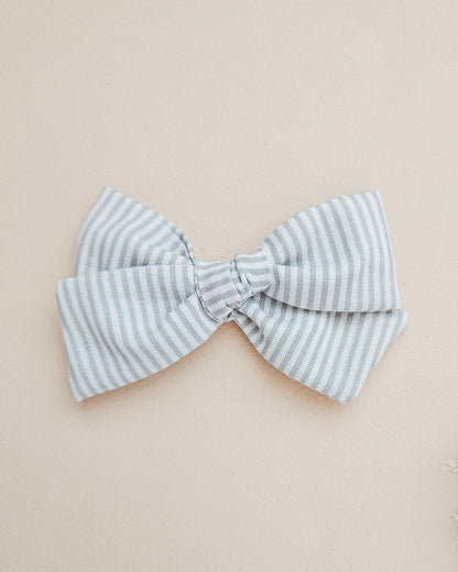 Gray Striped Pinwheel Bow