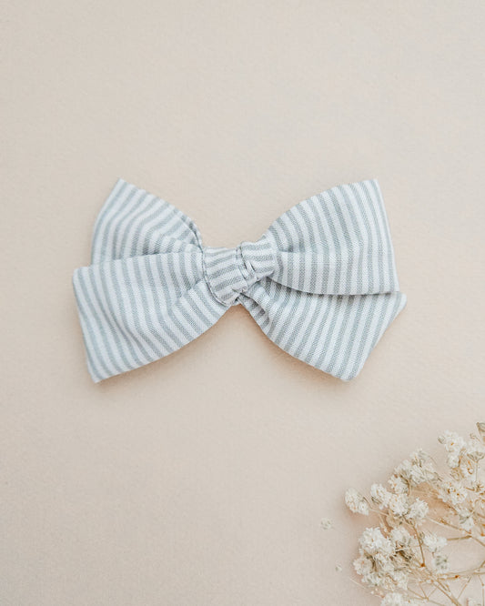 Gray Striped Pinwheel Bow