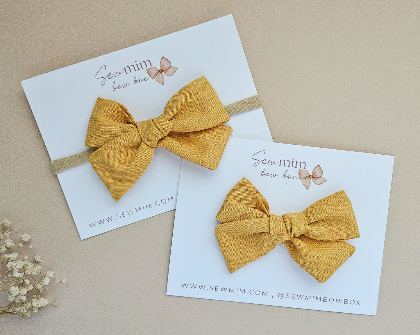 Mustard Yellow Pinwheel Bow