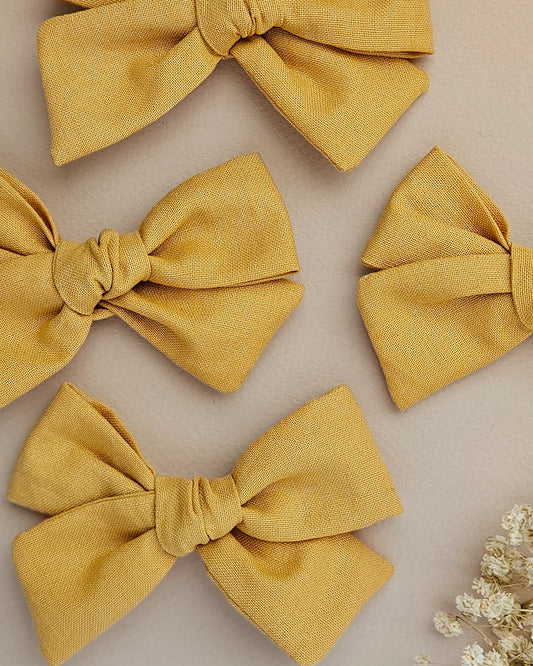 Mustard Yellow Pinwheel Bow